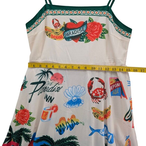 Commense Paradise Maxi Cami Dress Multicolor Sleeveless Smocked Vacation Size L - Picture 10 of 10